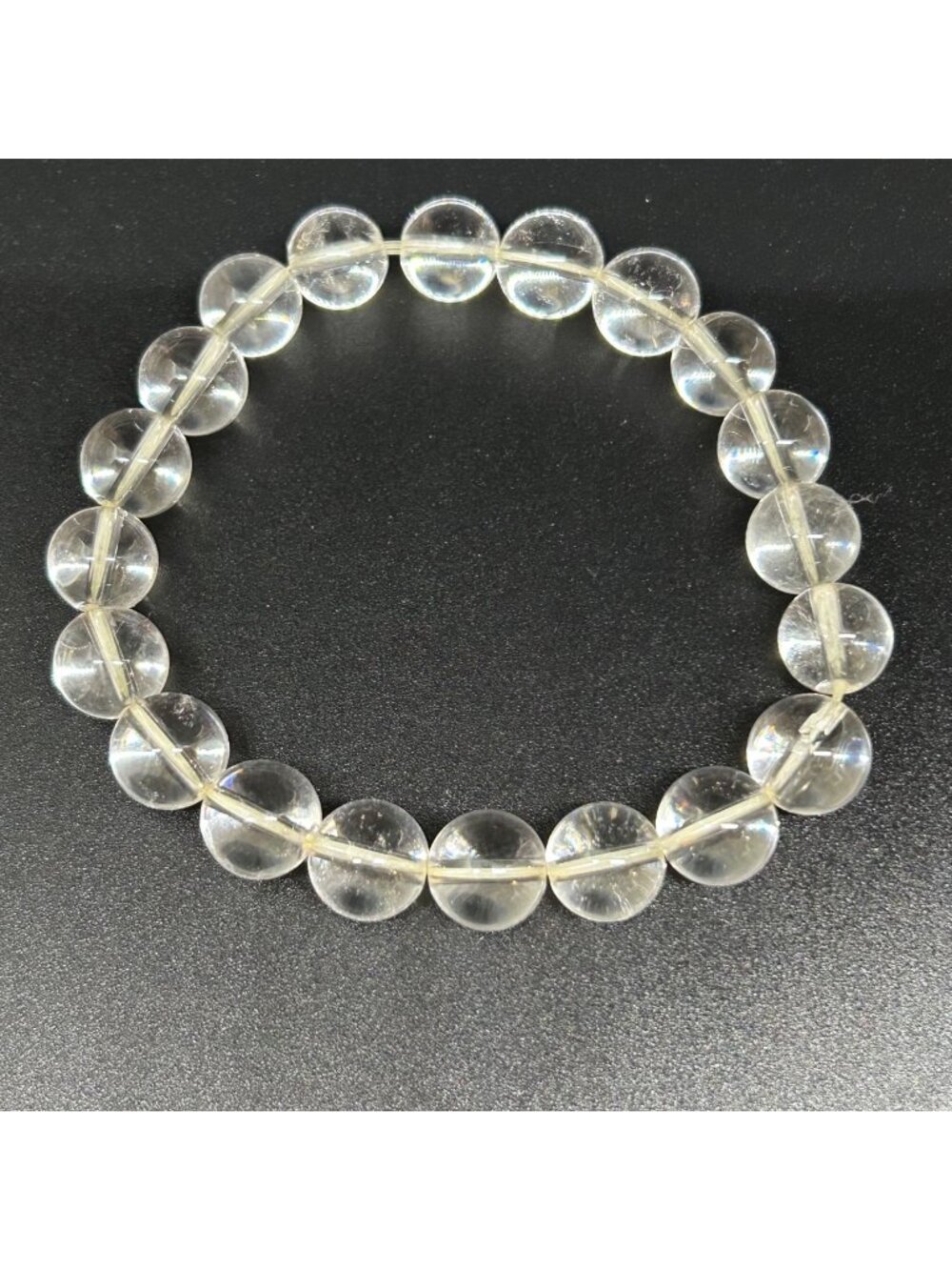 Natural Quartz Crystal Bracelet Beaded Healing Clarity Minimalist READ 6.5"